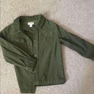 Kids Olive Green Jean Jacket